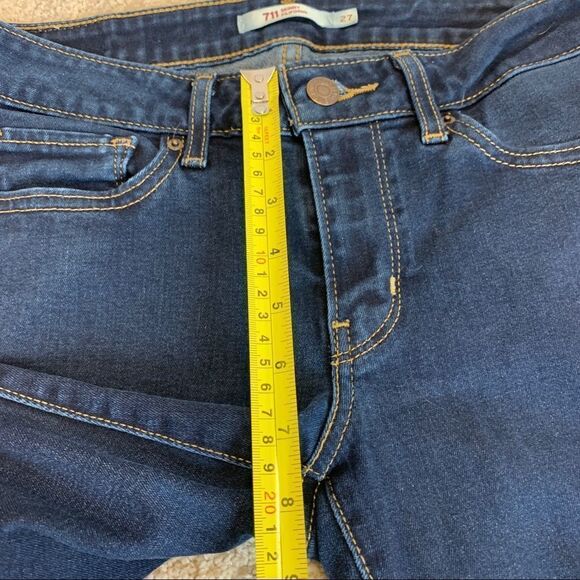 LEVI’S 711 skinny jeans midrise dark Wash Sz 27 - Picture 10 of 13